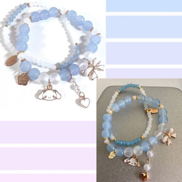 No Brand Jewelry - Lovely Cartoon Animals Charms Crystal Beads Stretch Bracelet for Women Teen Girl